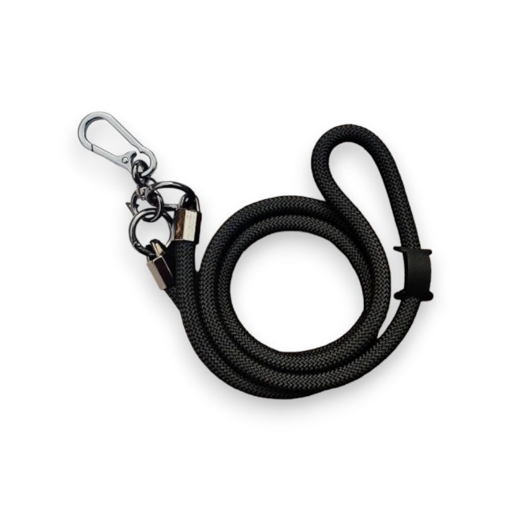 Accesorio el Rey Strap 1.2 M Largo con Sujetadora New con Colgador de Llaves y Audifonos Color Negro