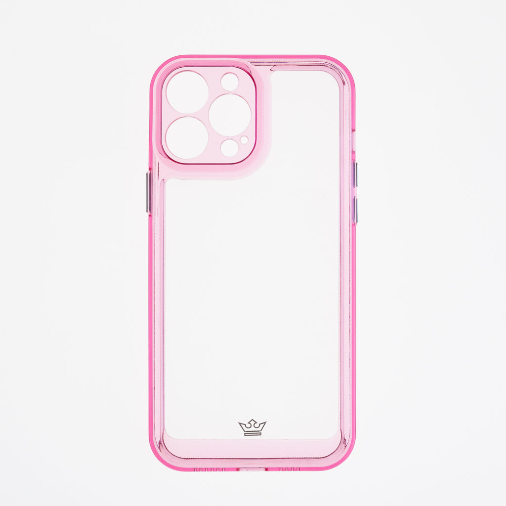 Estuche Transparente El Rey para iPhone 13 Pro Max - Rosado