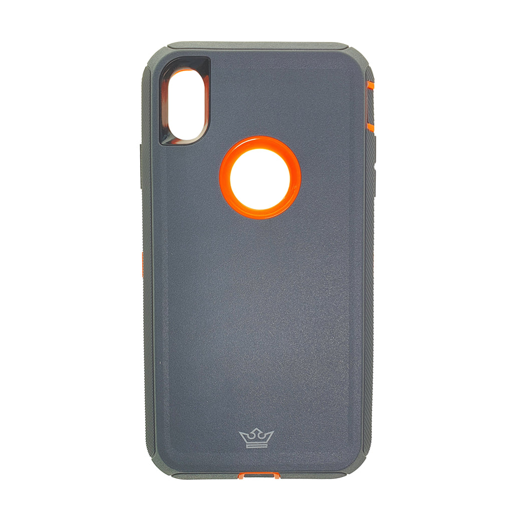 Case El Rey Defender | iPhone XS Max | Gris/naranja