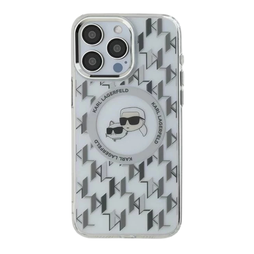 Estuche Karl Lagerfeld Hc MagSafe Iml Metal Monogram Kc Heads Transparent iPhone 16 Pro Max