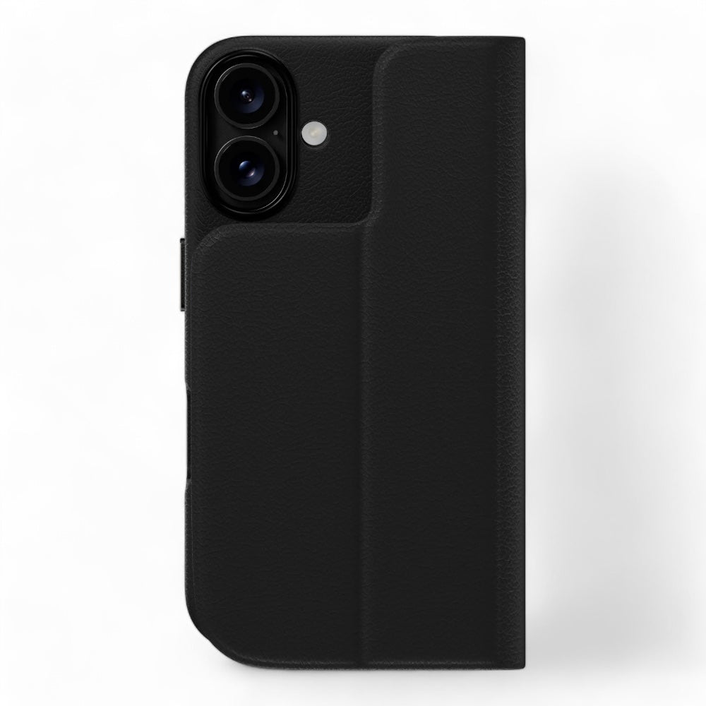 Estuche SwitchEasy Folio iPhone 16 Plus Card Folio M Leather Flip Phone Case With Stand Color Negro