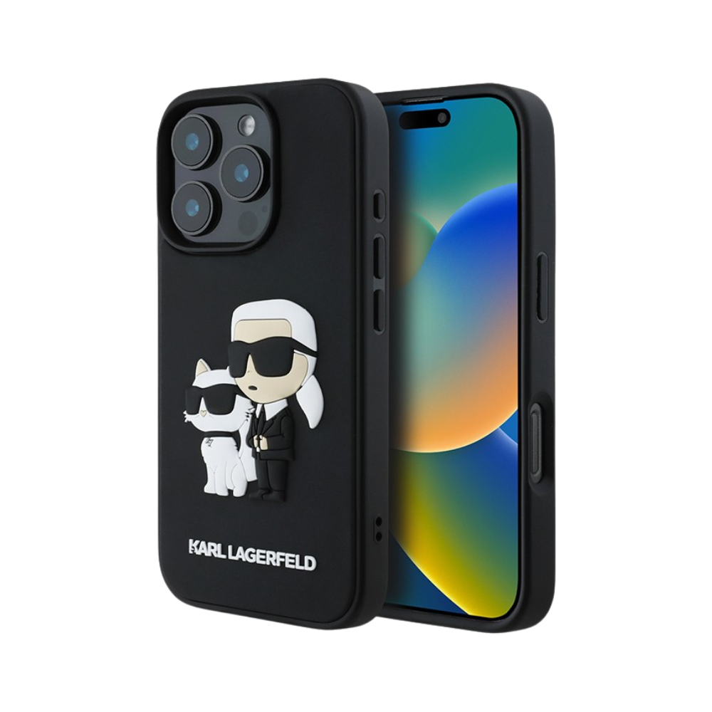 Estuche Karl Lagerfeld Hc 3d Rubber Kc Nft Black iPhone 16 Pro