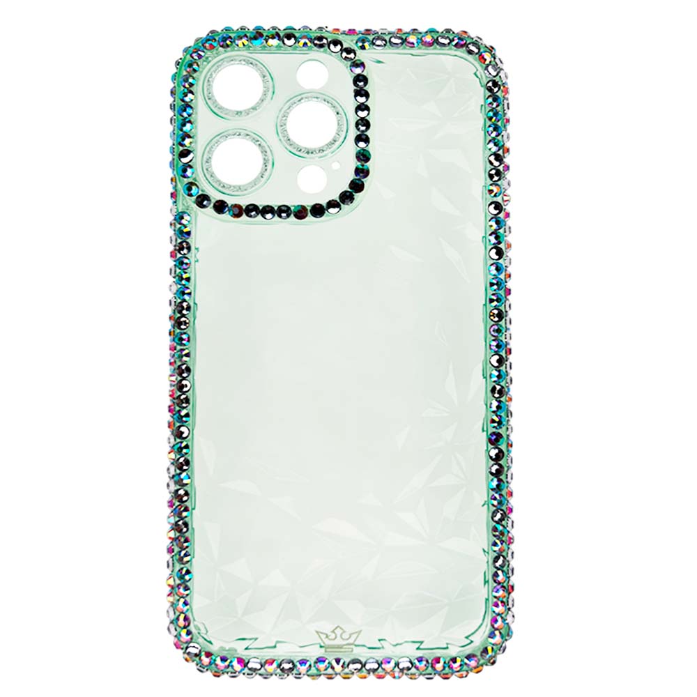 Estuche el Rey Marco iPhone 14 Pro Max Diamantes Transparentes Color Verde