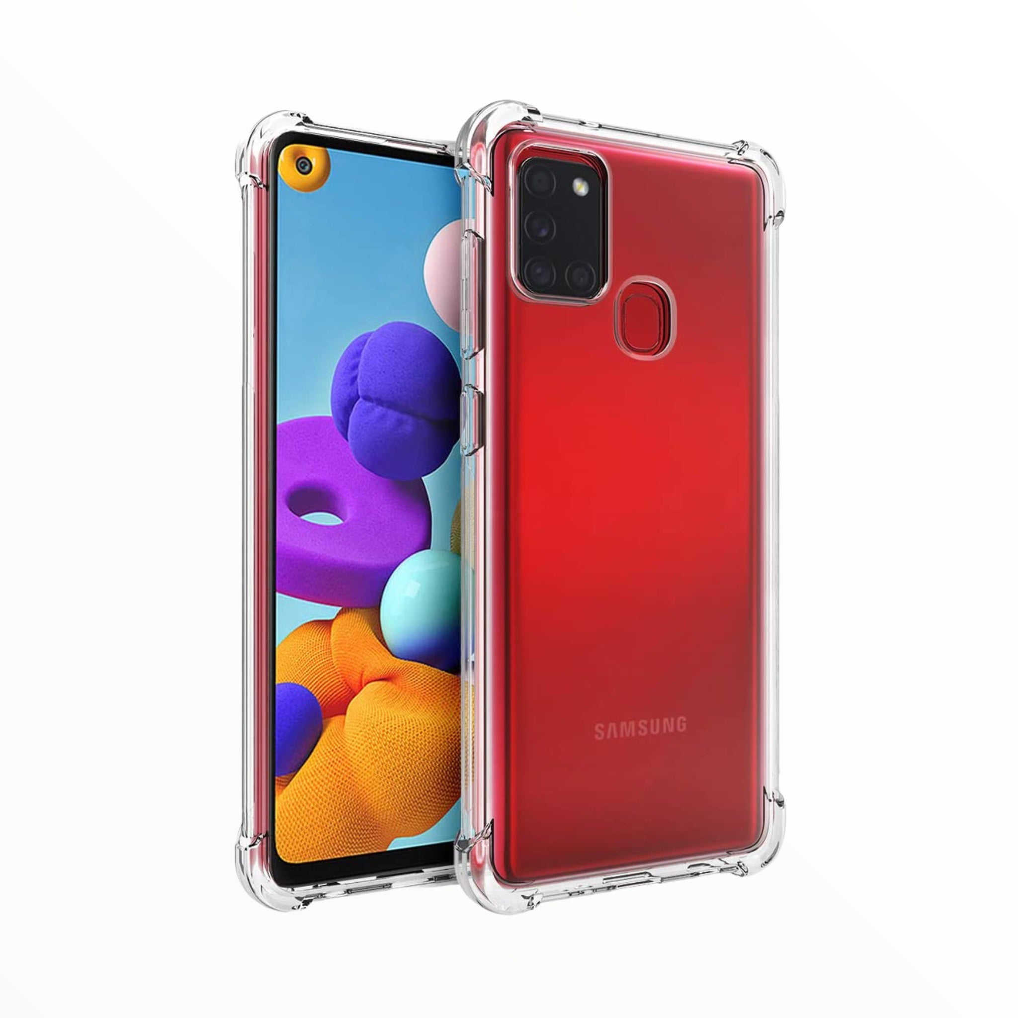 Estuche Protección El Rey Hard Case Reforzado Samsung A21s Color Transparente