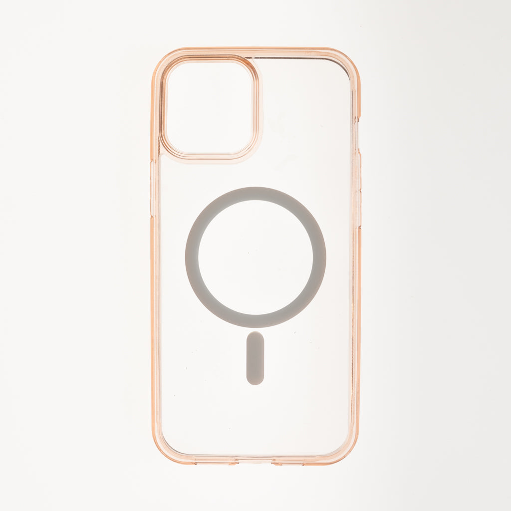 Estuche Clásico Spigen MagSafe Marco Apple iPhone 12 Pro Max Color Rosado / Transparente