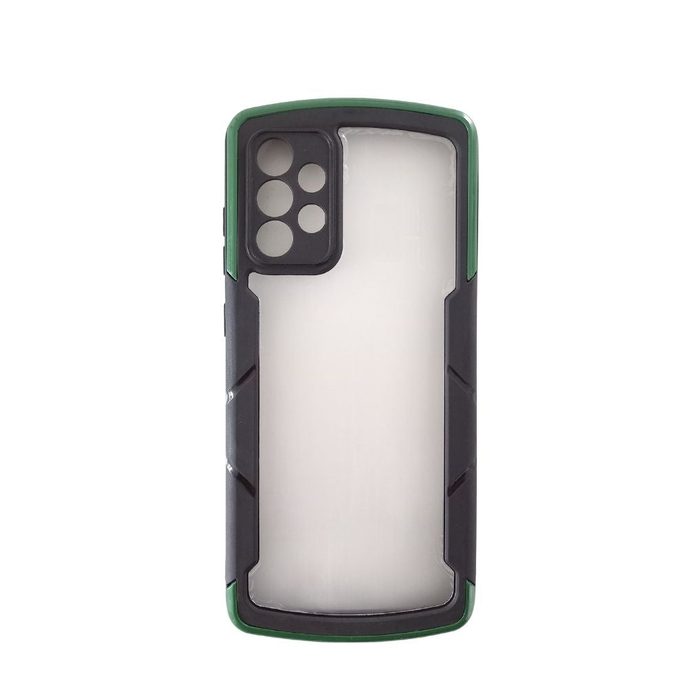 Estuche Transparente Generico Transparente Marco de Reforzado y de Atras Samsung A72 Color Verde / Transparente