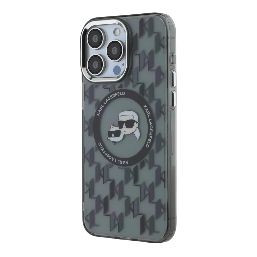 Estuche Karl Lagerfeld Hc MagSafe Iml Metal Monogram Kc Heads Black iPhone 16 Pro Max