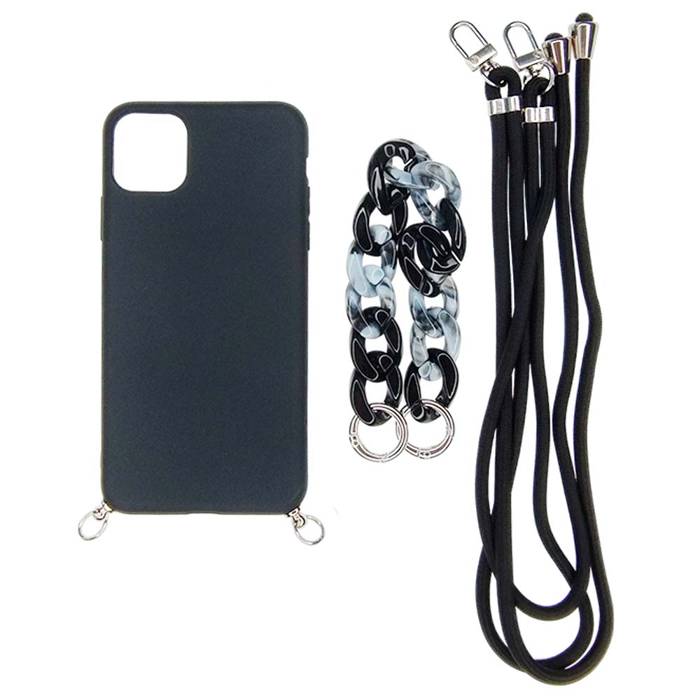 Estuche El Rey Strap iPhone 13 Pro Strap de Mano + Strap Hombro Color Negro