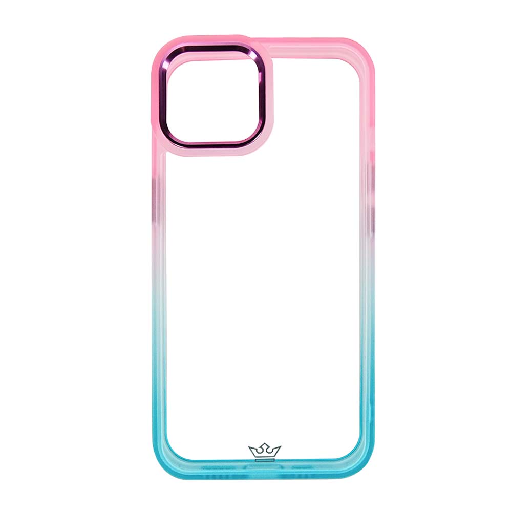 Estuche Clásico El Rey Degrade Apple iPhone 12 , iPhone 12 Pro Color Rosado / Turquesa