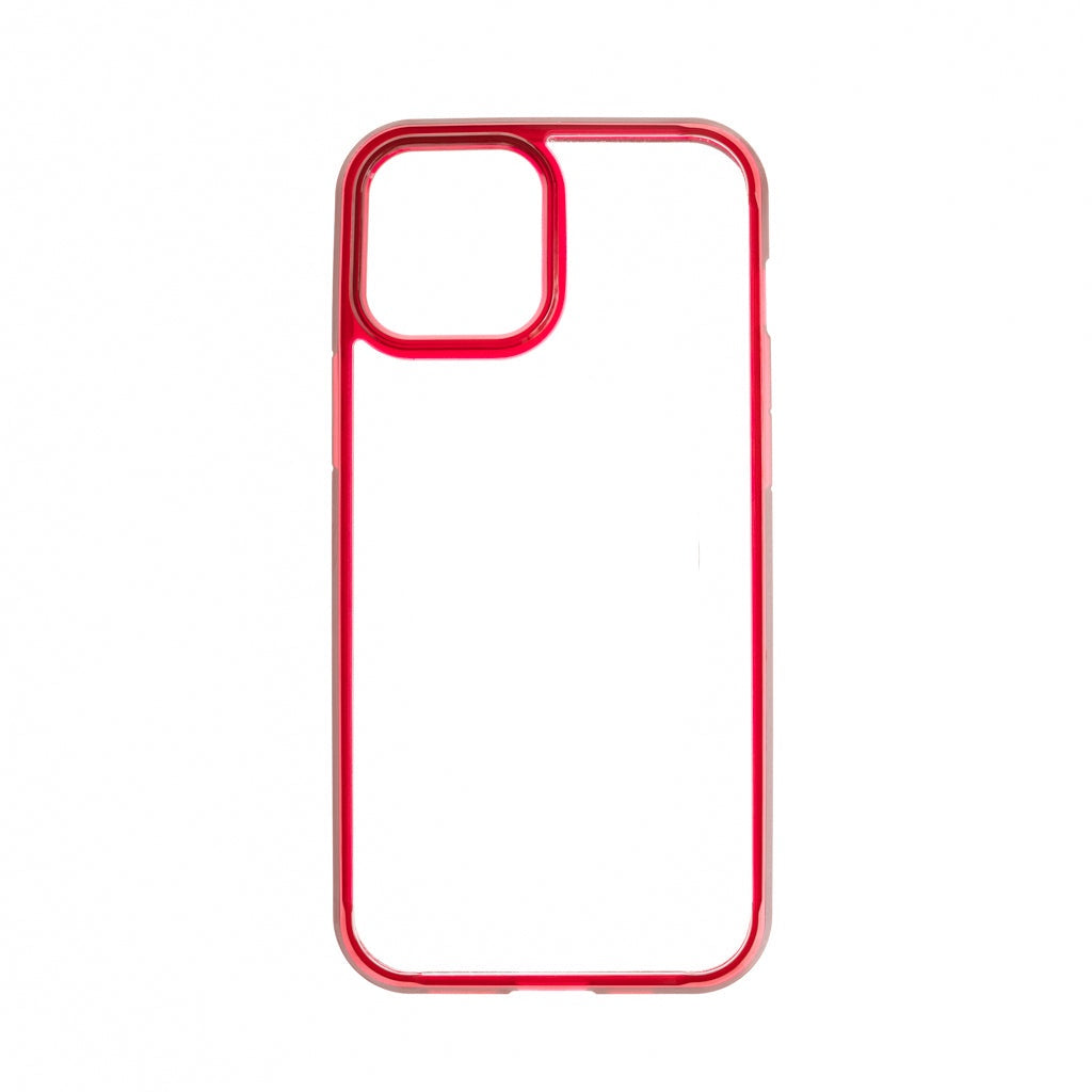 Estuche Clásico Spigen Transparente Marco Apple iPhone 13 Pro Color Rojo / Transparente