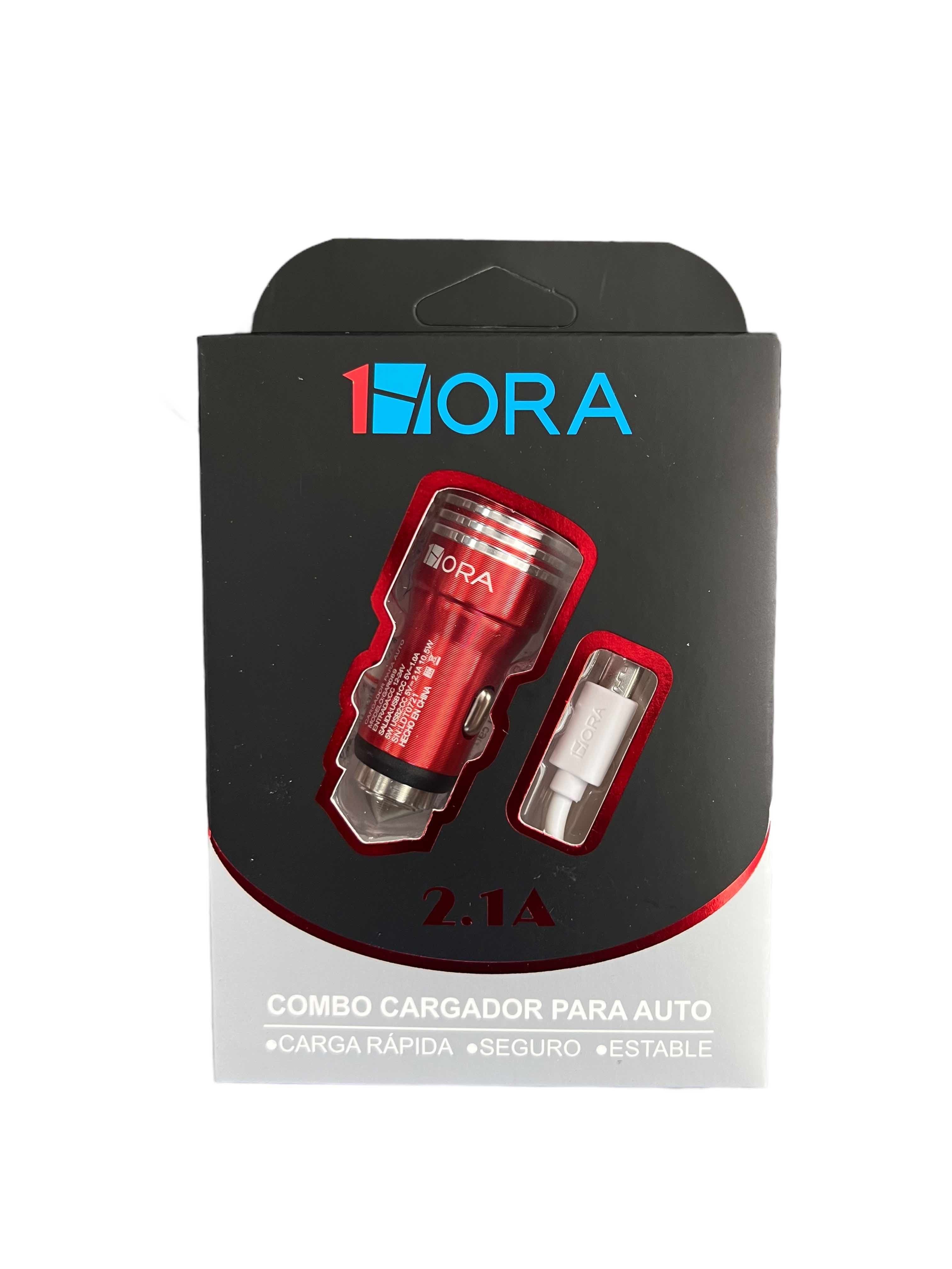 Cargador 1hora Carro de con Micro USB V8 para Color Rojo