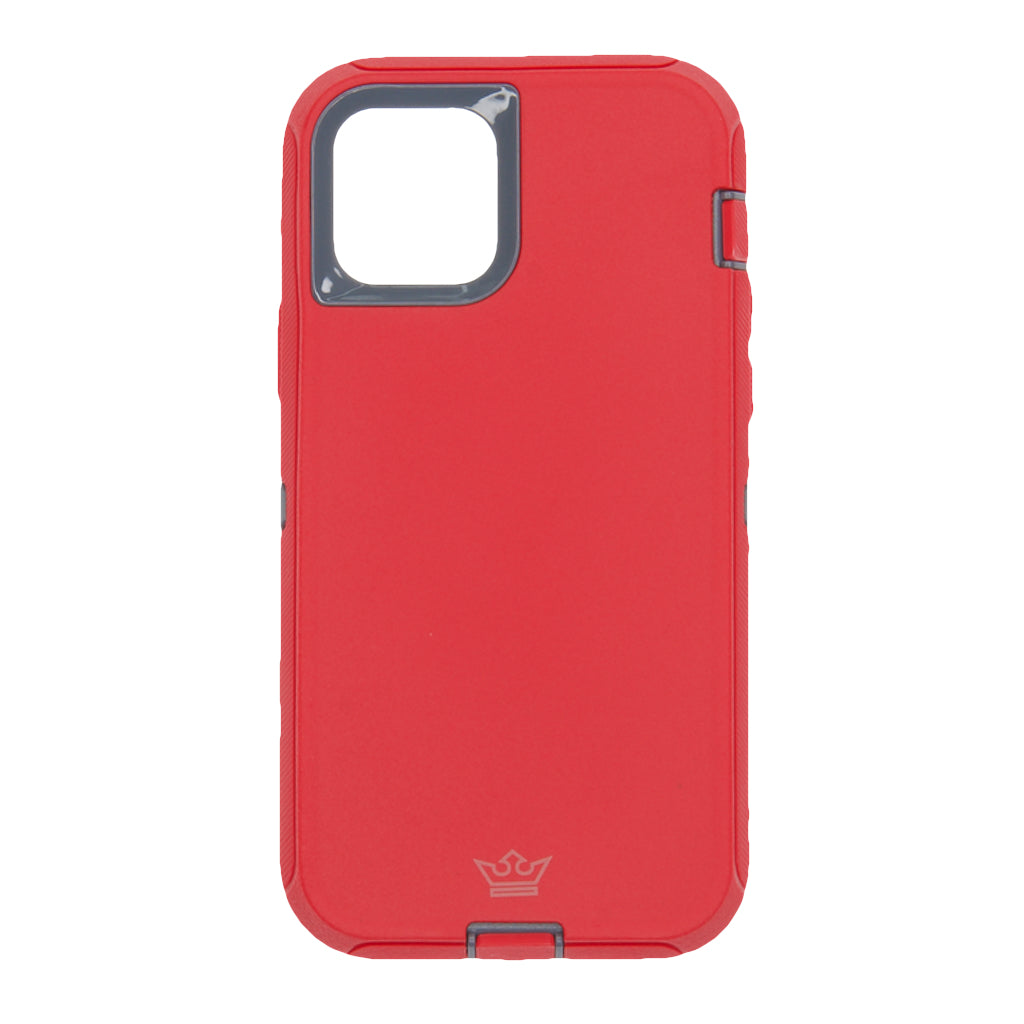 Case El Rey Defender con Clip | iPhone 12 Pro Max | Gris/rojo