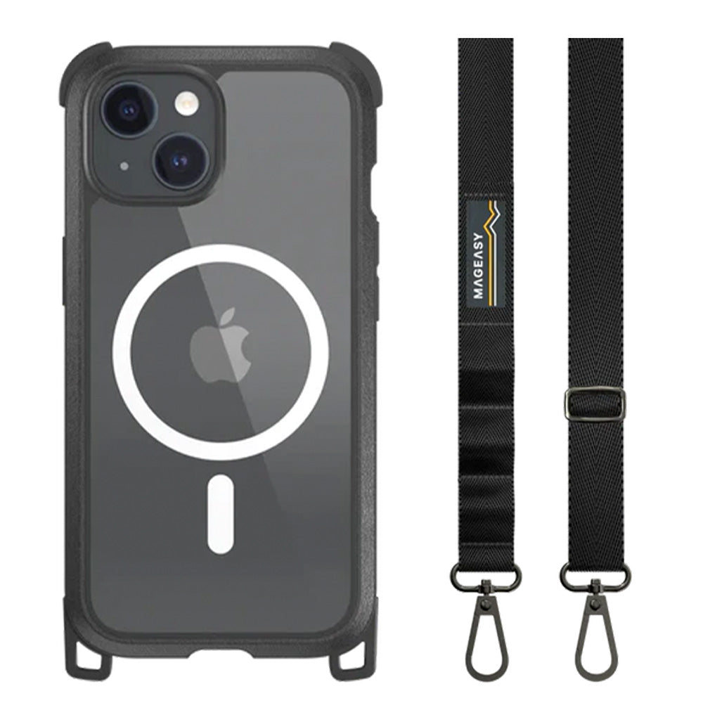 Estuche SwitchEasy Odyssey iPhone 15 Plus Odyssey M + Strap Leather Color Negro