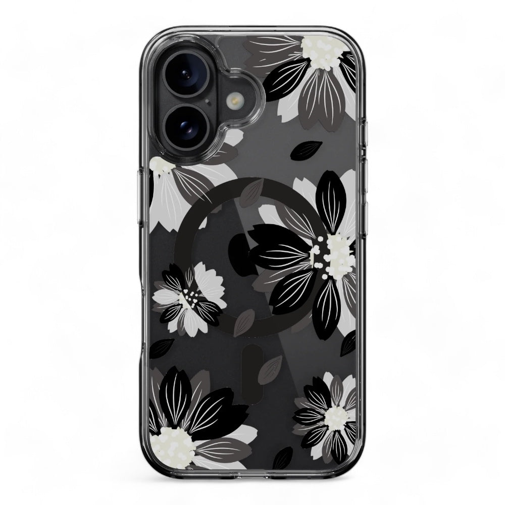 Estuche SwitchEasy Skin iPhone 16 Plus Style M Pattern Shockproof Case Black Flower Color Multicolor