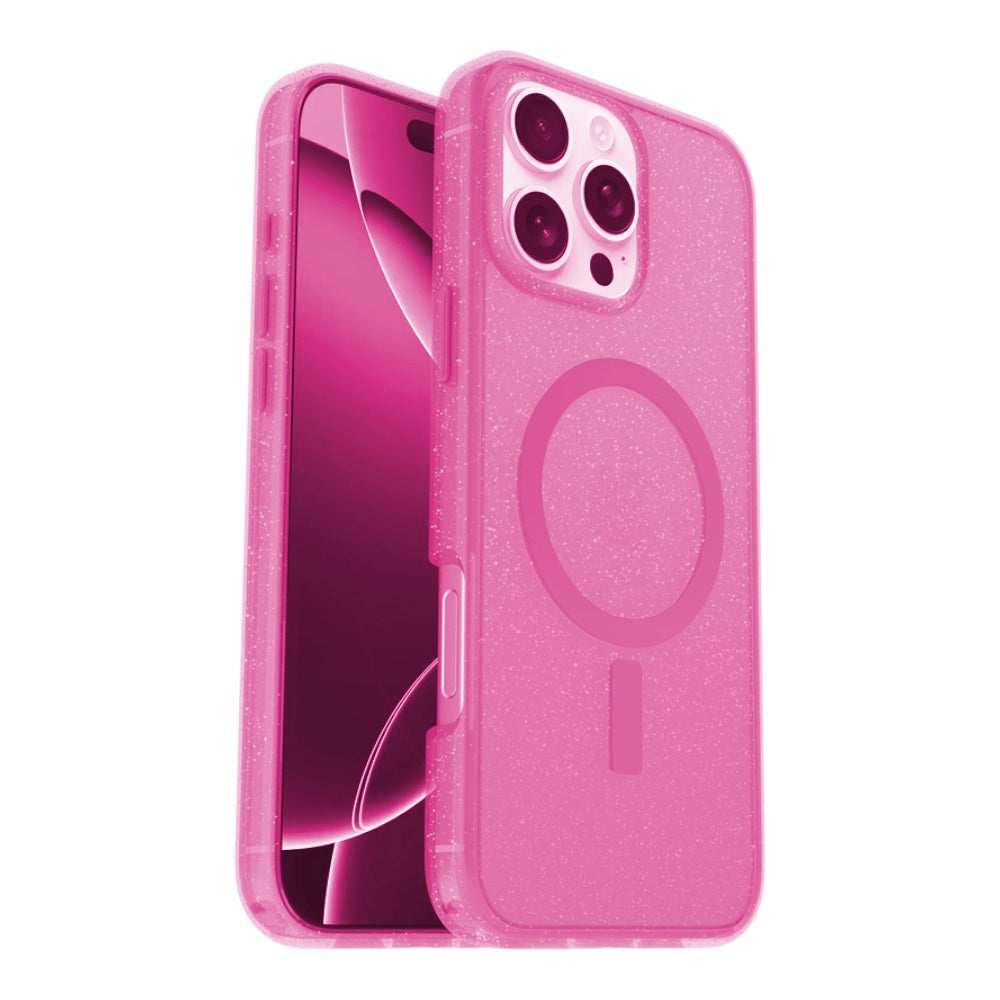 Estuche OtterBox Symmetry con MagSafe iPhone 16 Pro Color Glitter Rosado