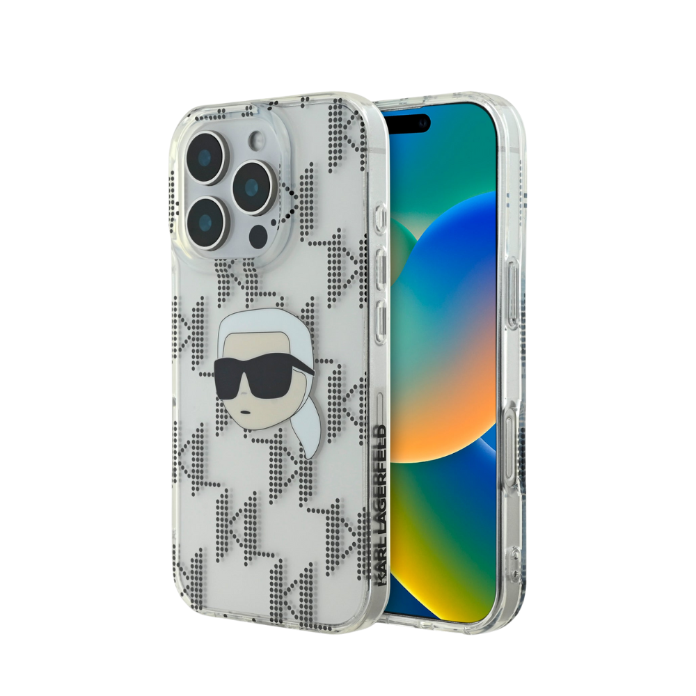 Estuche Karl Lagerfeld Hc Iml K. Head Monogram Electroplated Transparent iPhone 16 Pro Max