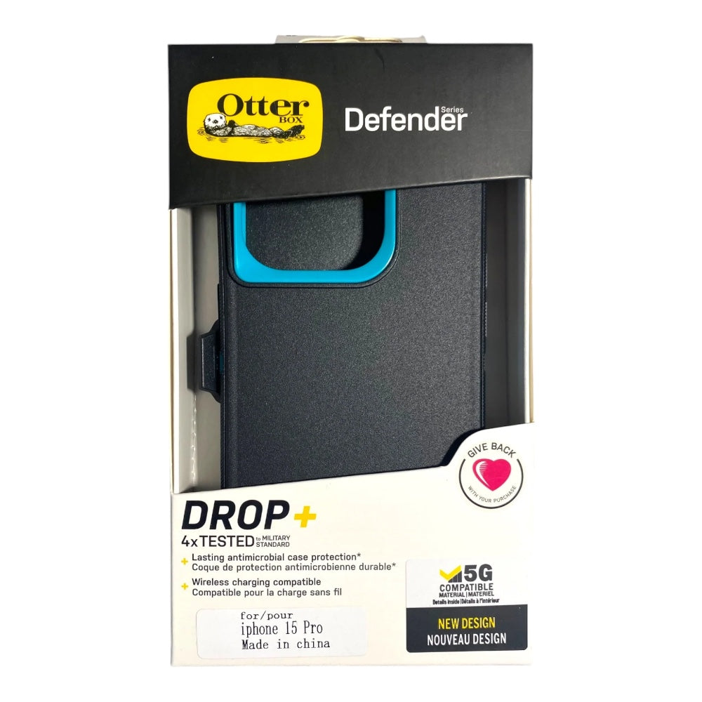 Case OtterBox Defender para iPhone 15 Pro - Negro/Menta