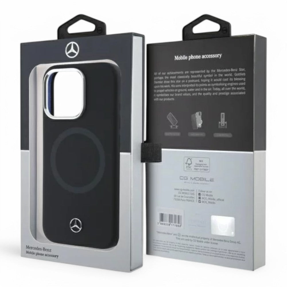 Mercedes-benz Mb Hc MagSafe Silicone Tonal Logo Black iPhone 16 Pro Max