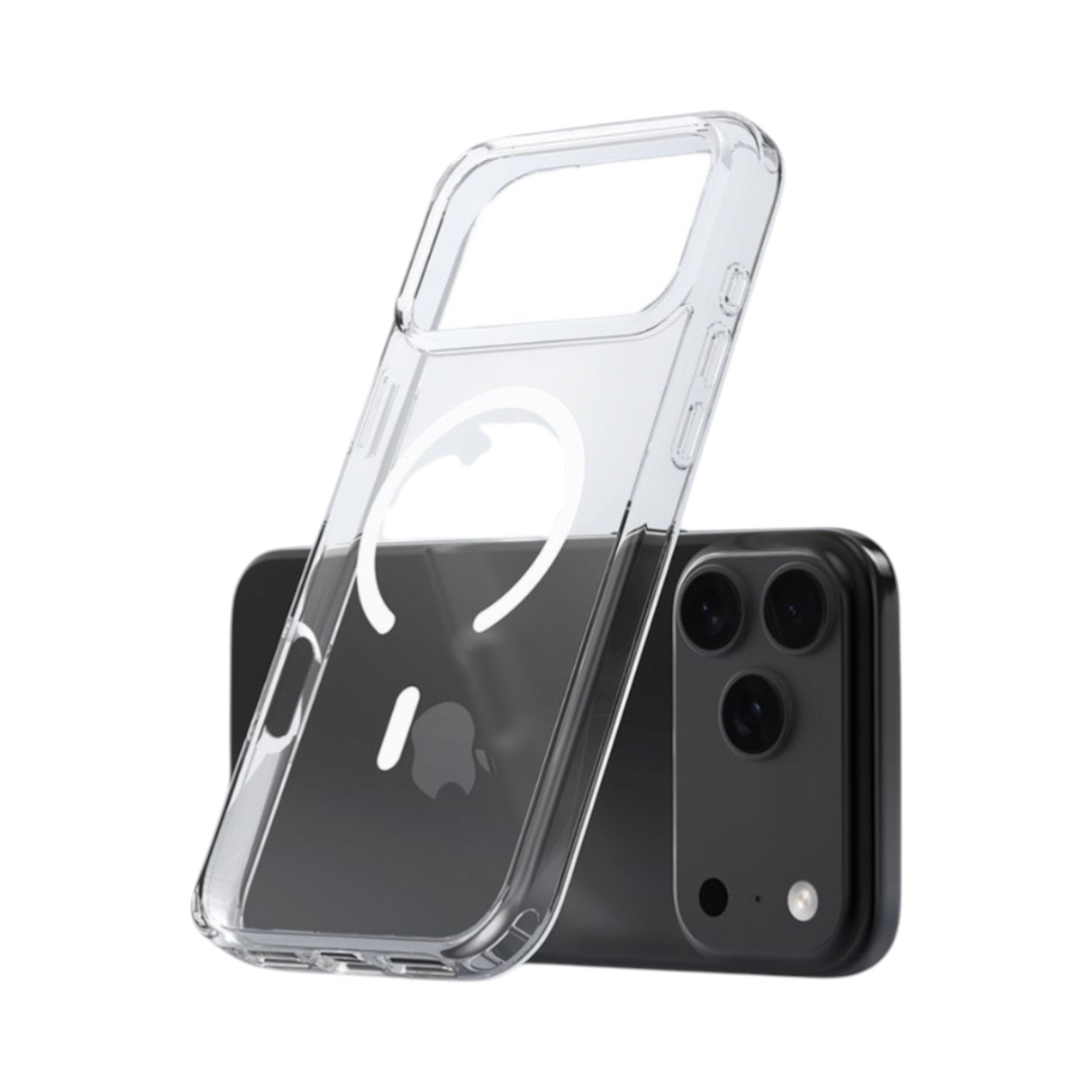 Estuche Clean Series Magnetic Shockproof Stand Case Devia iPhone 17 Pro Transparente