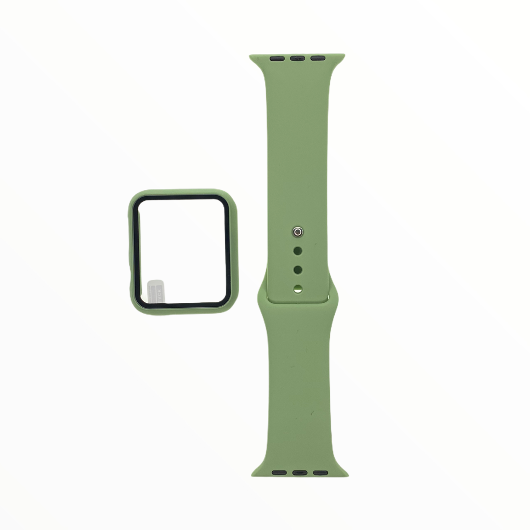 Accesorio El Rey Pulsera con Bumper y Protector de Pantalla Apple Watch 42 Mm Color Verde Claro