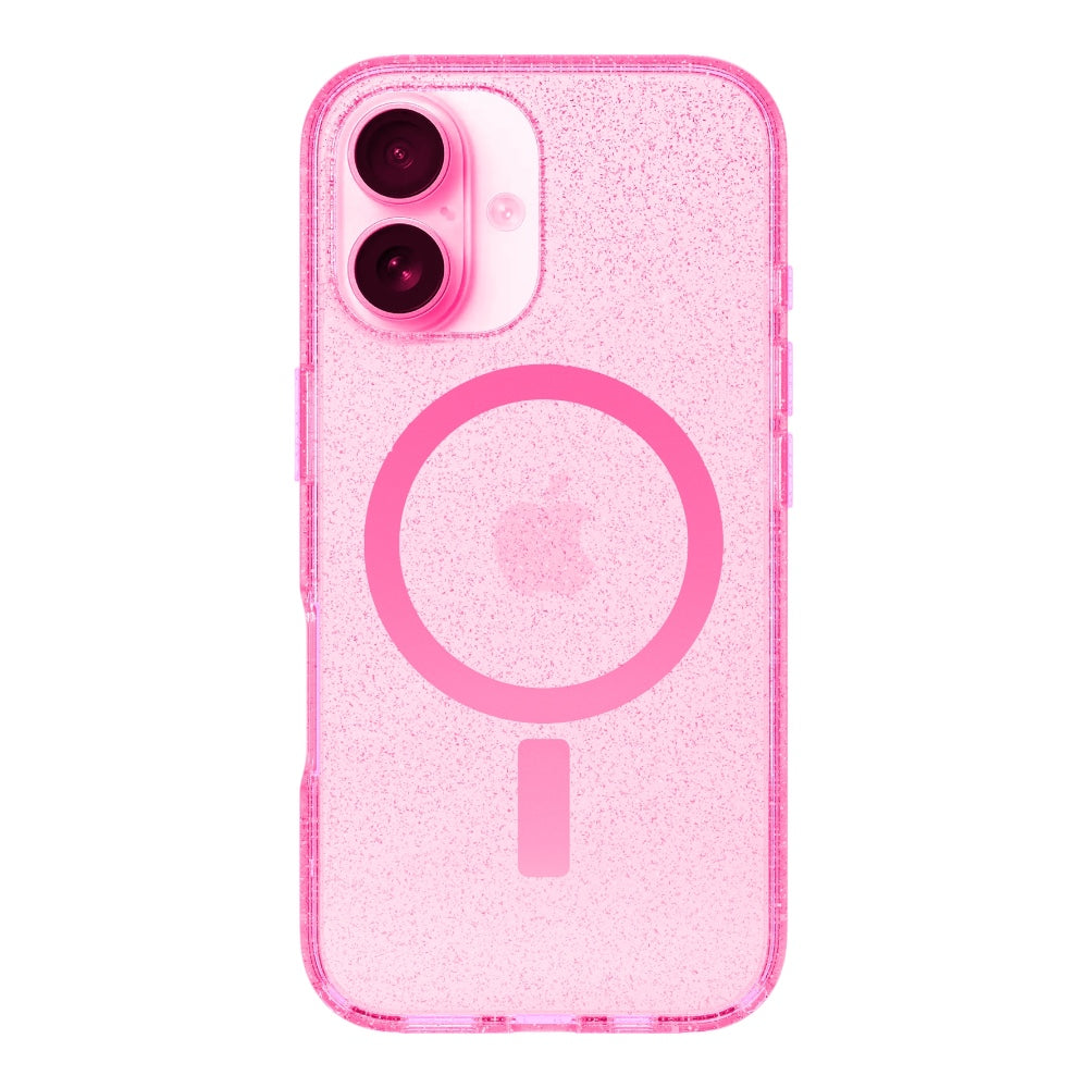 Estuche OtterBox Symmetry con MagSafe iPhone 16 Color Glitter Rosado