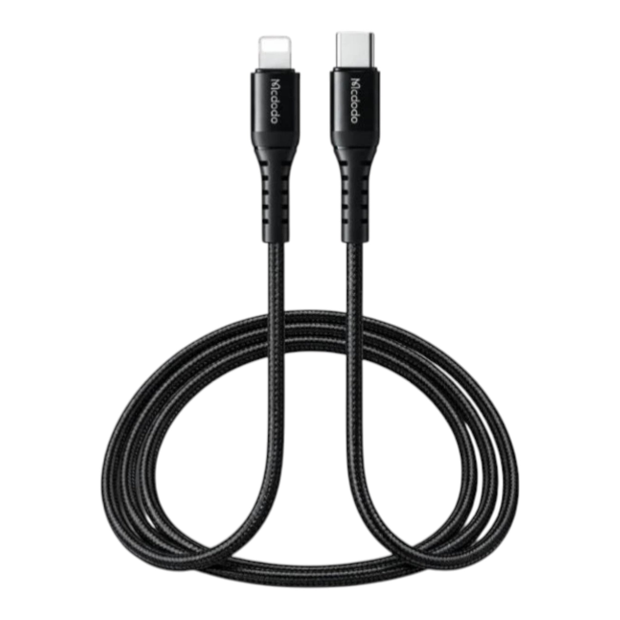 Cable McDodo Ca-6691 Cable Tipo C a Lightning 36W 2m con Luz LED Negro