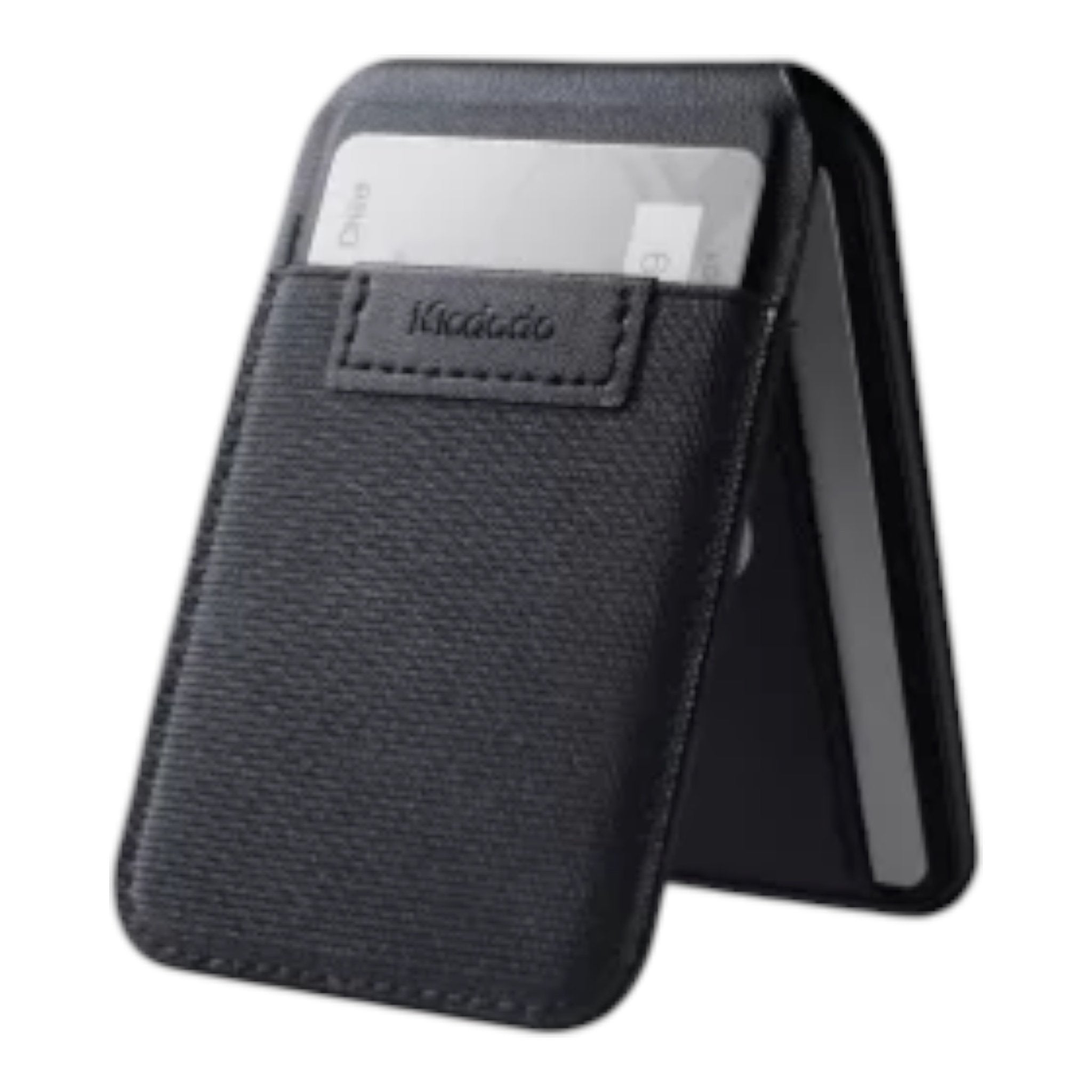 Accesorio McDodo Wh-2050 Porta Tarjetas Magnético 2 en 1 con Soporte Serie Napa Negro