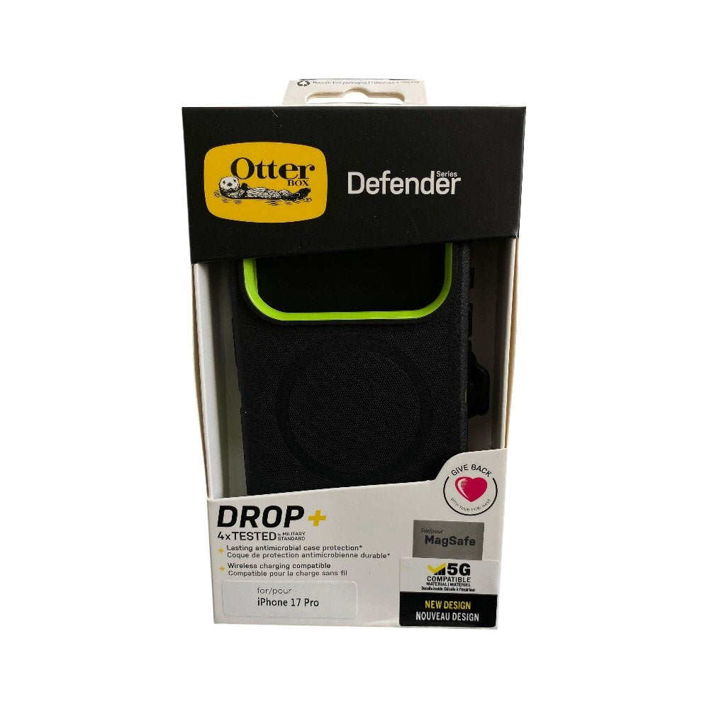 Estuche Otterbox Defender Magsafe Iphone 17 pro negro/verde