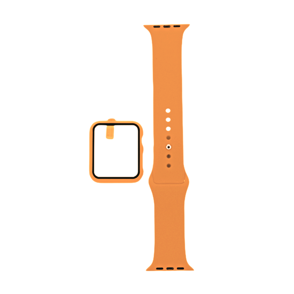 Accesorio El Rey Pulsera con Bumper y Protector de Pantalla Apple Watch 40 Mm Color Naranja