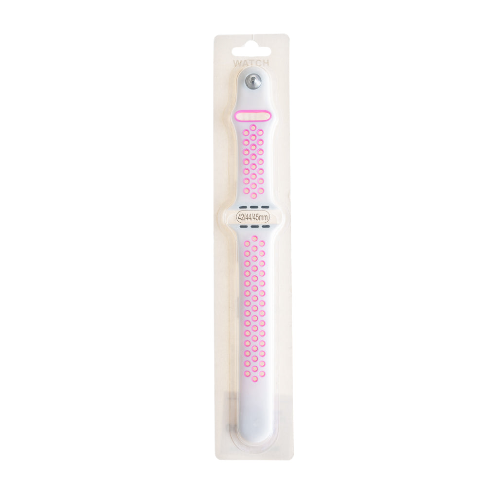 Accesorio El Rey Pulsera Tipo Nike Apple Watch 38 / 40 / 41 Mm Color Blanco / Magenta