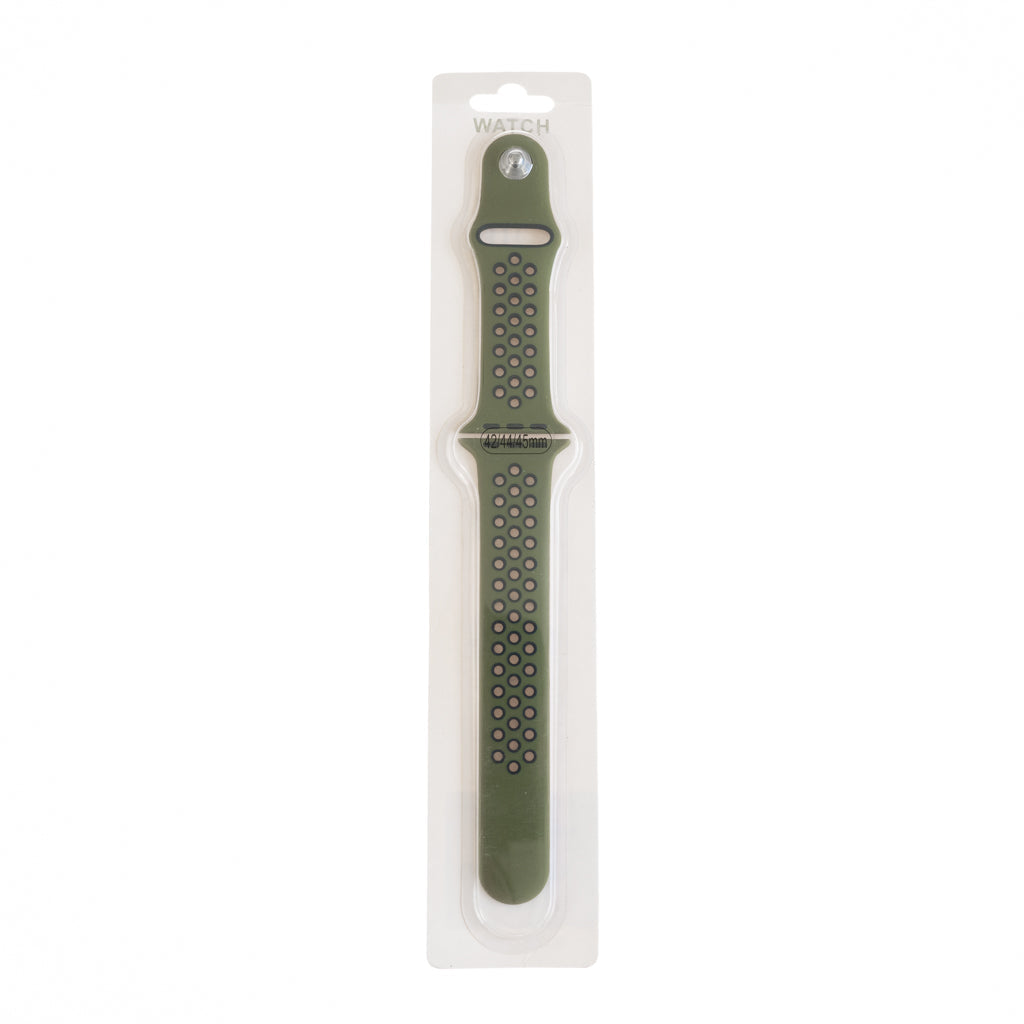 Accesorio El Rey Pulsera Tipo Nike Apple Watch 38 / 40 / 41 Mm Color Verde Musgo / Negro