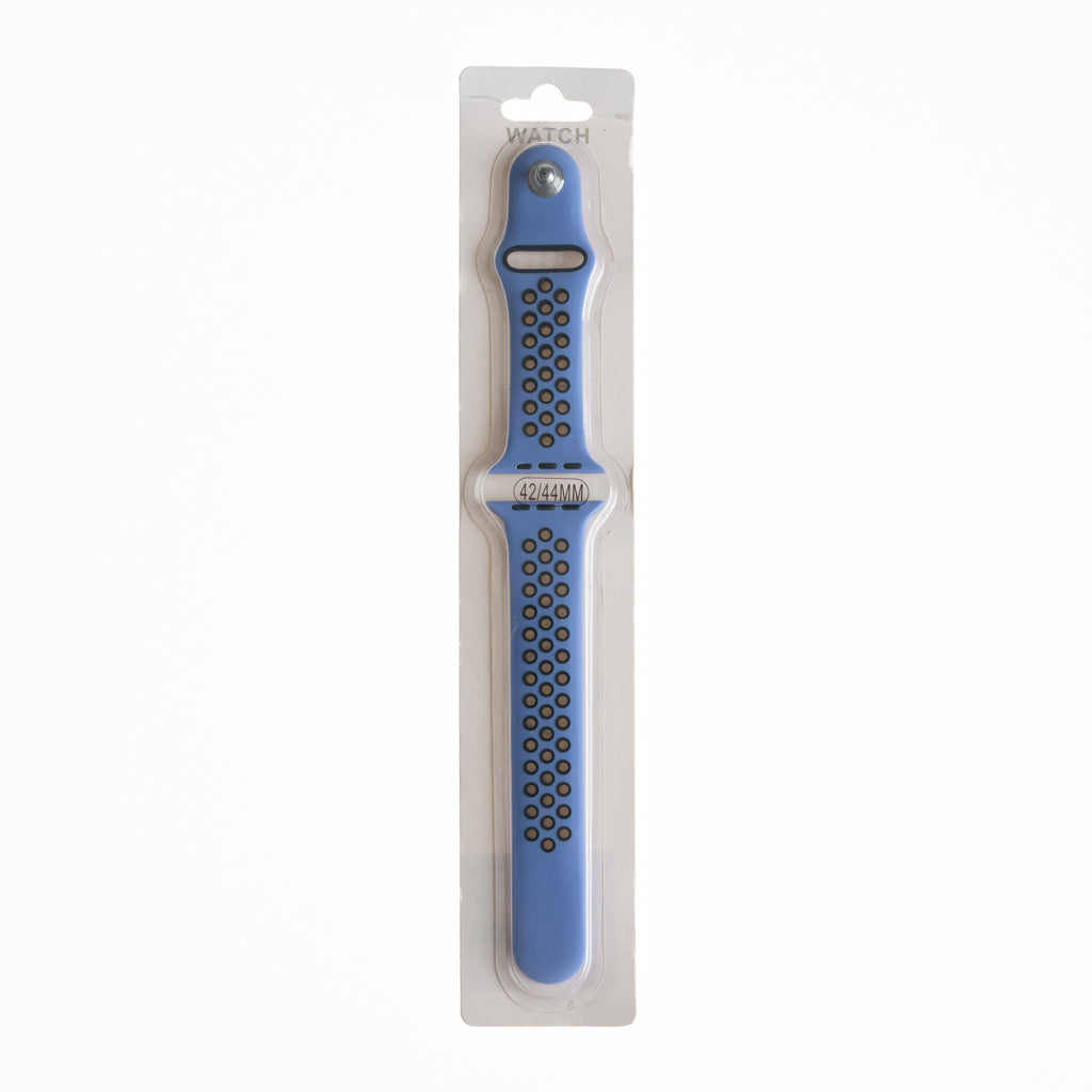 Accesorio el Rey Pulsera Tipo Nike Apple Watch 42 / 44 / 45 Mm Color Azul Indigo / Negro