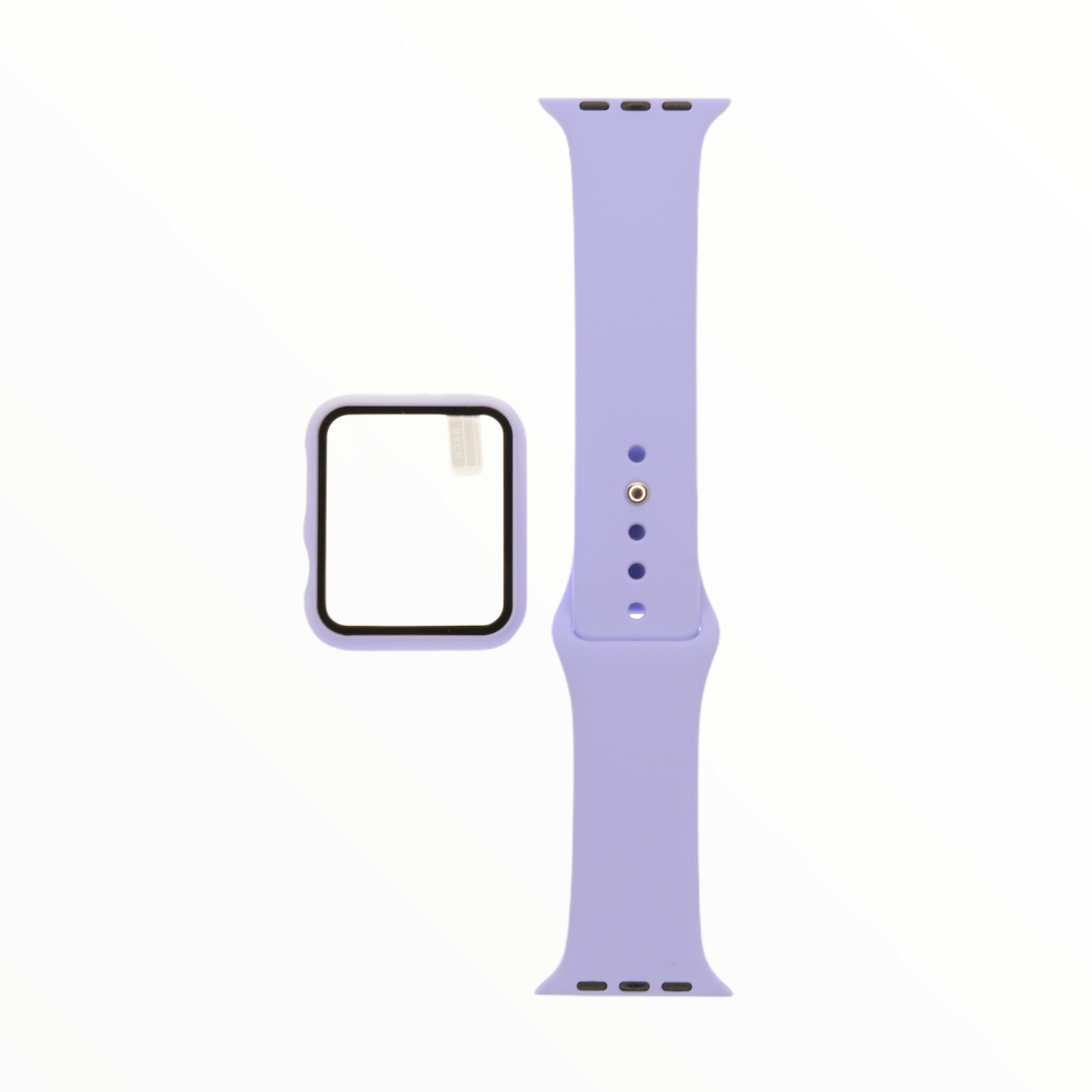 Accesorios El Rey Pulsera + Bumper con Protector de Pantalla para Apple Watch 42 Mm Color Lila