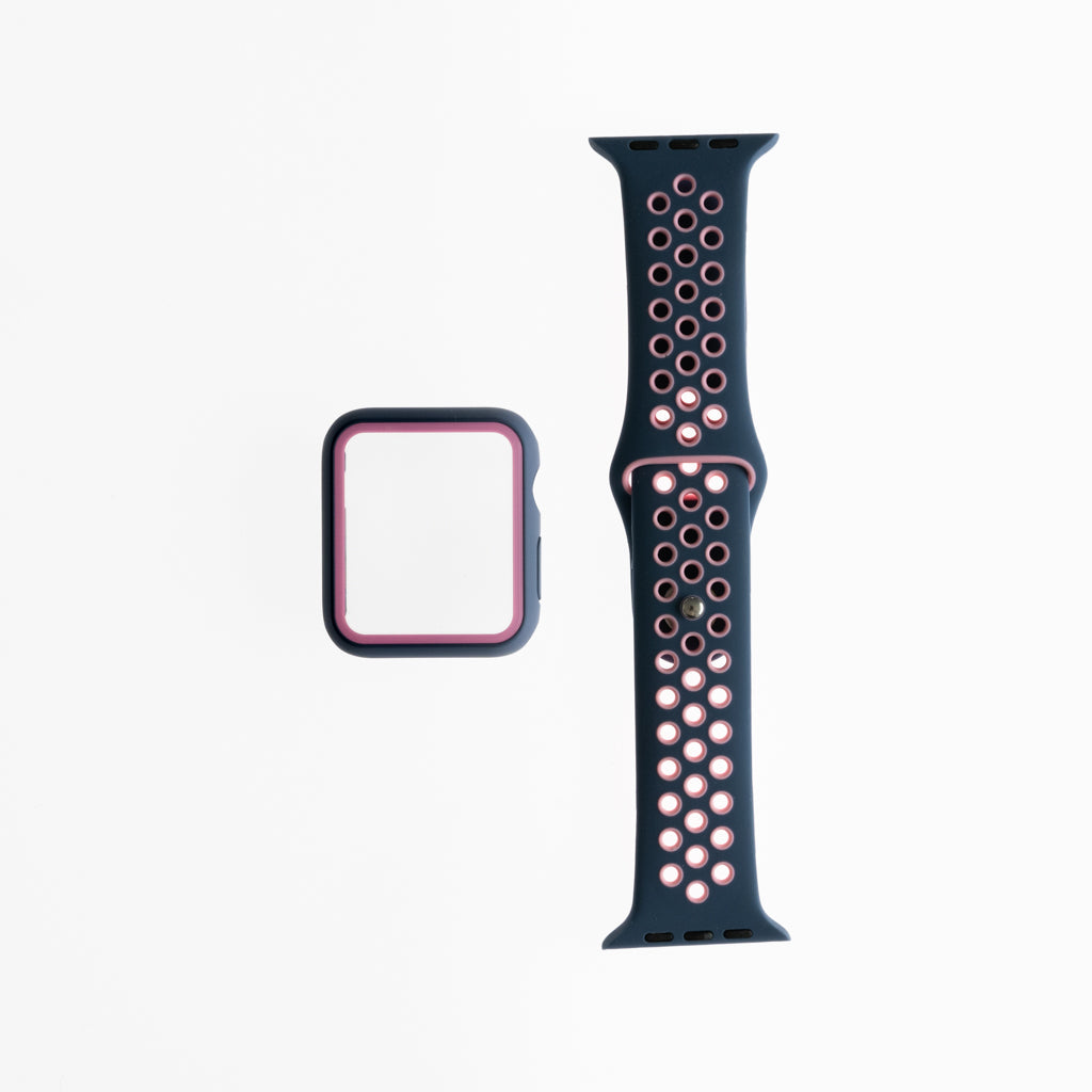 Accesorio Generico Pulsera Nike con Bumper Apple Watch 42 Mm Color Azure / Rosado