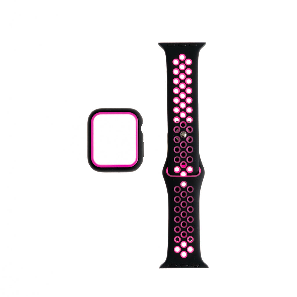 Accesorio Generico Pulsera Nike con Bumper Apple Watch 44 Mm Color Negro / Fucsia