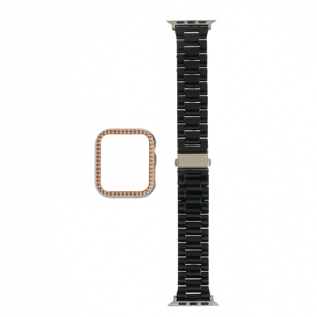 Accesorio Generico Pulsera con Bumper de Diamantes Apple Watch 38 Mm Color Negro