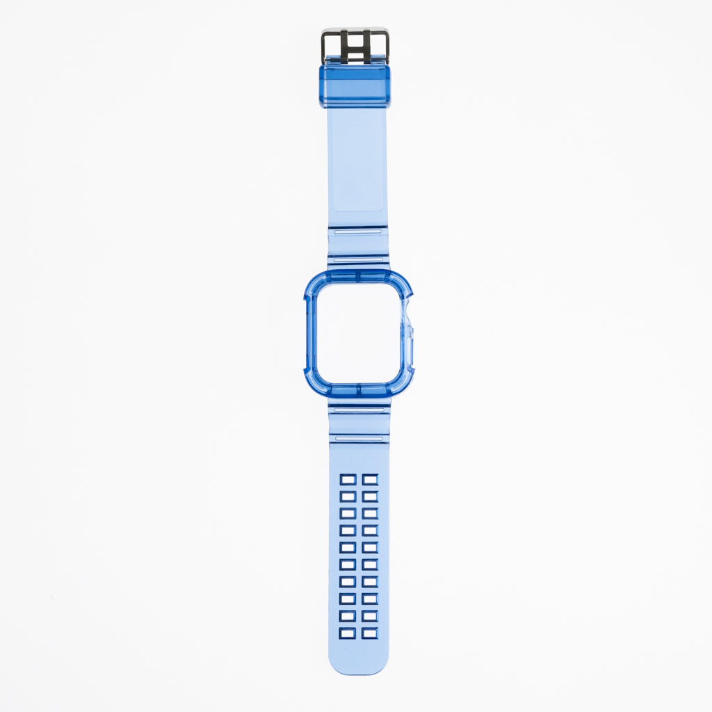 Pulseras Generico + Bumper Rugged Clear 42 Mm Azul