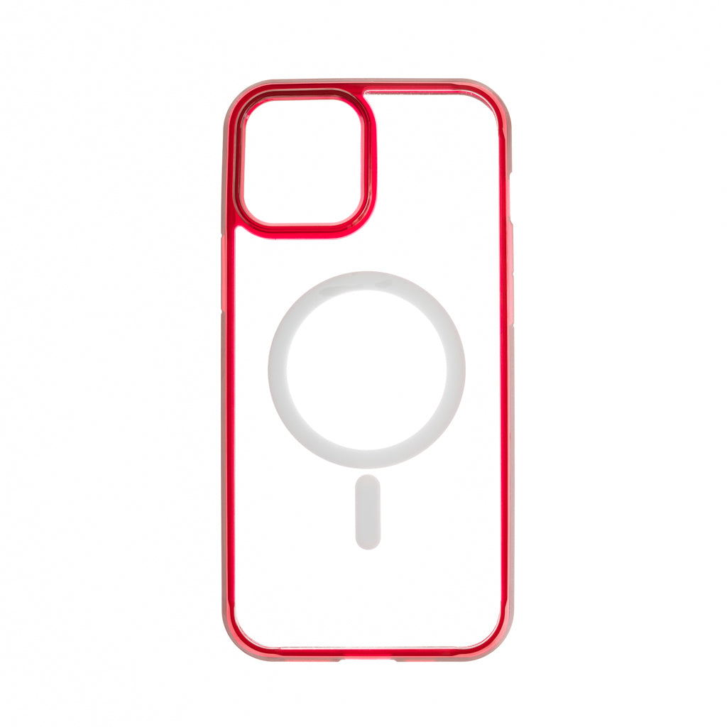 Estuche Clásico Spigen MagSafe Apple iPhone 12 / iPhone 12 Pro Color Rojo / Transparente
