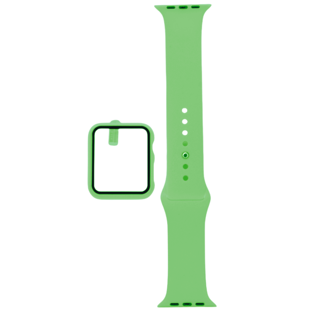 Accesorio El Rey Pulsera con Bumper y Protector de Pantalla Apple Watch 40 Mm Color Verde Limon