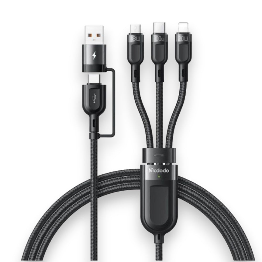 Cable McDodo Micro USB Ca-8800 1.2m 100w PD Fast Charge 3 In 2 PD 6a Fast Charging Cable Color Negro