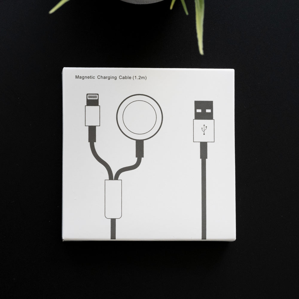 Cable Apple Multi Proposito 2 en 1 Lightning de Apple Watch Color Blanco