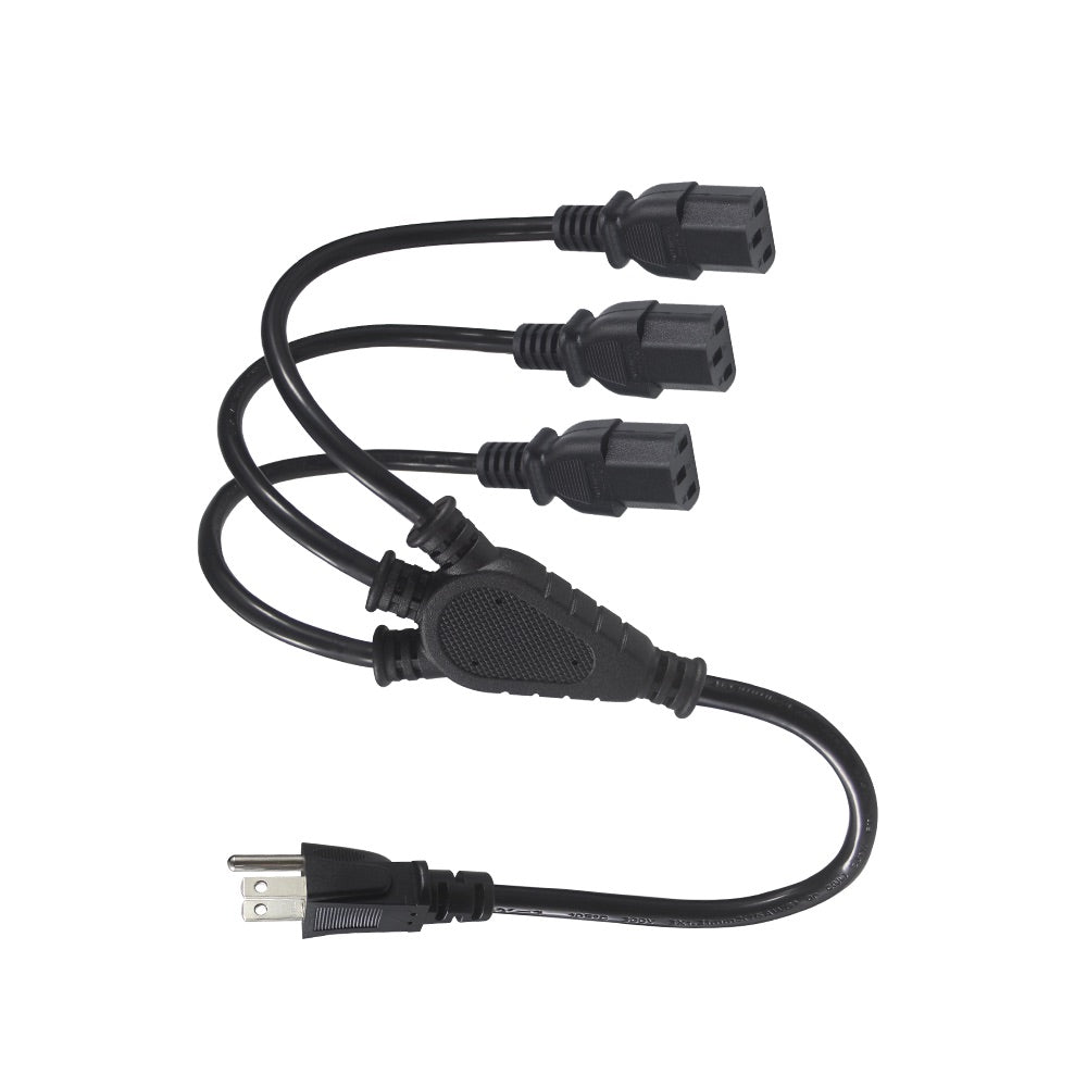 Cable Genérico Pared Extension 3 Conectores Color Negro