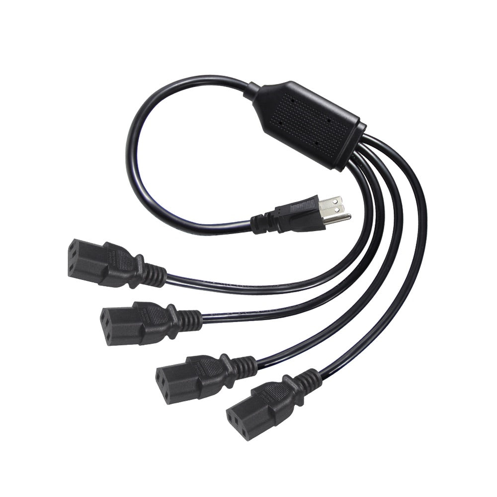 Cable Genérico Pared Extension 4 Conectores Color Negro