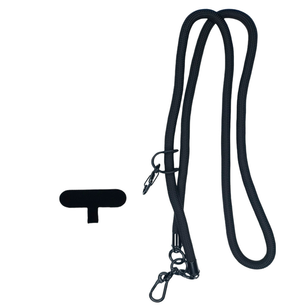 Accesorio el Rey Strap 8mm 1.2 M Largo con Sujetadora New con Colgador de Llaves y Audifonos Color Negro