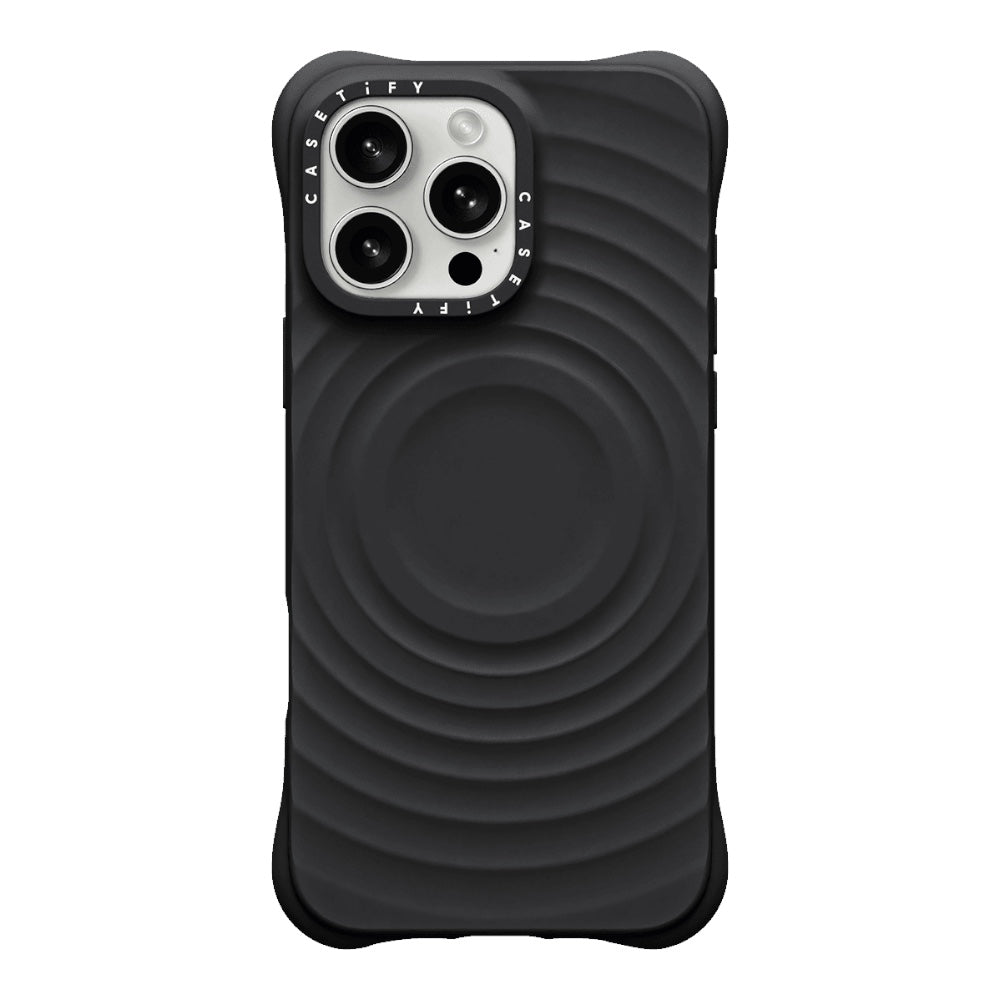 Estuche CASETiFY Ripple para iPhone 16 - Negro