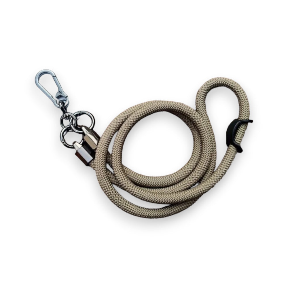 Accesorio El Rey strap 1.2 m largo con sujetadora new con colgador de llaves y audifonos color beige